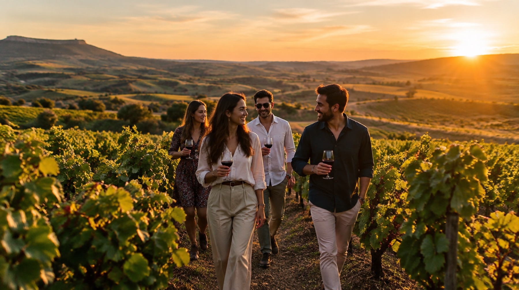Viñedo al atardecer